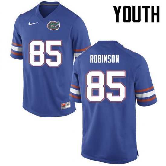 Youth Florida Gators #85 James Robinson NCAA Nike Blue Authentic Stitched College Football Jersey JDI3262FD